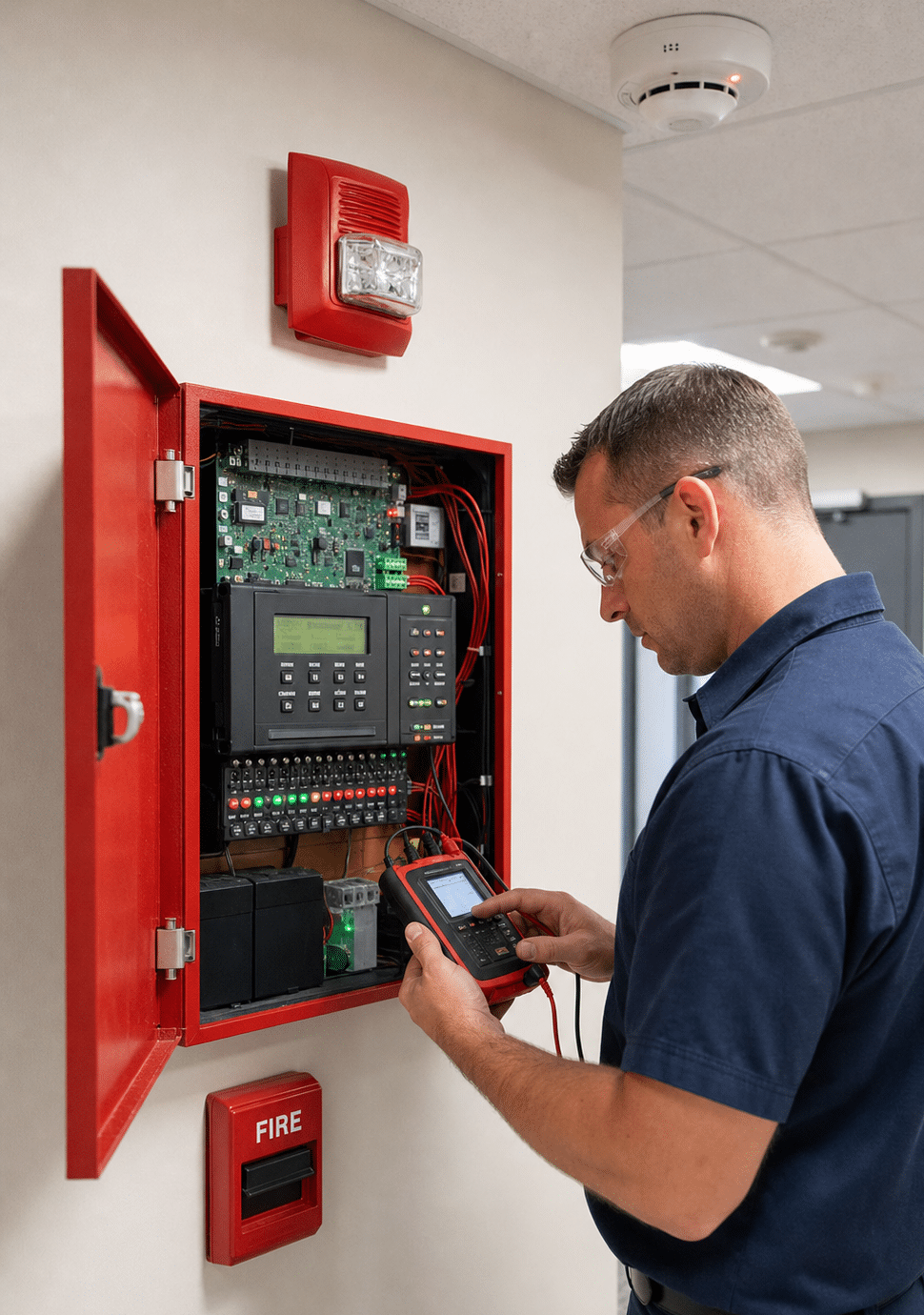 Technician at Fire Alarm System